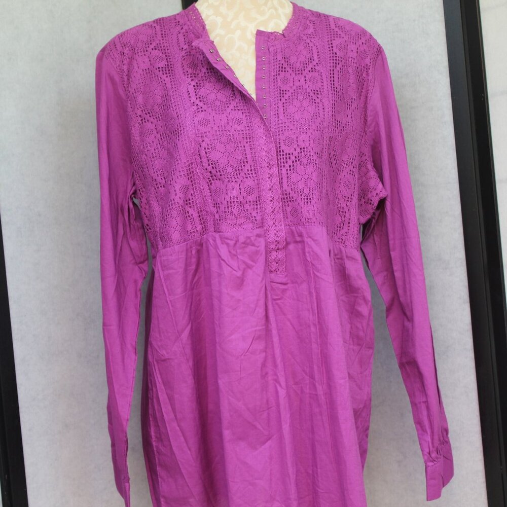 Caribbean Joe women's long sleeve shirt cotton size Medium